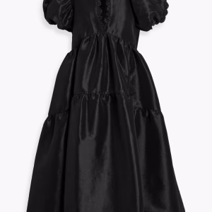 KIKA VARGAS Leana tiered taffeta midi dress