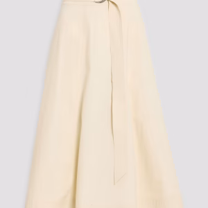 VERONICA BEARD Facia belted cotton-blend poplin midi skirt