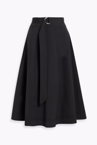 VERONICA BEARD Facia belted cotton-blend poplin midi skirt