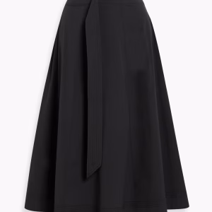 VERONICA BEARD Facia belted cotton-blend poplin midi skirt