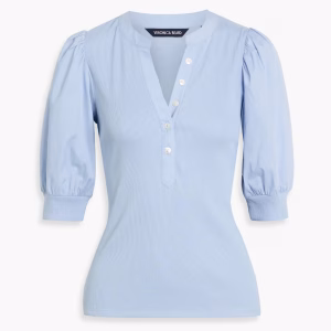 VERONICA BEARD Coralee poplin-paneled ribbed Pima cotton-blend top