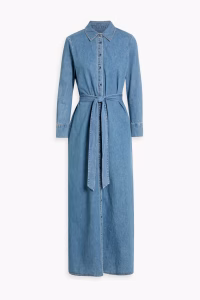 ALICE + OLIVIA JEANS Peyton denim maxi shirt dress