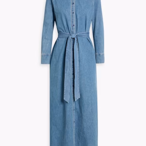 ALICE + OLIVIA JEANS Peyton denim maxi shirt dress