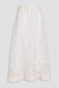 ZIMMERMANN Linen and silk-blend midi skirt