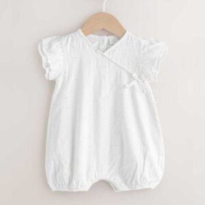 White Broderie Baby Romper (0mths-2yrs)