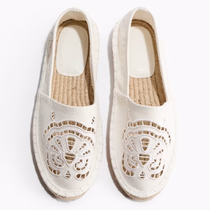 Espadrilles with Eyelet Embroidery