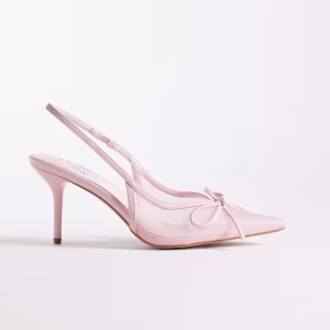 Simmi London Susanna slingback heeled shoes in pink mesh