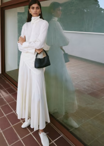 A-line skirt with scarf detail