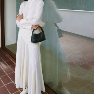 A-line skirt with scarf detail