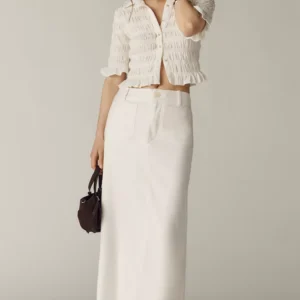 The Colette Linen Blend Maxi Skirt by Maeve