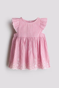 Flutter-Sleeved Cotton Dress