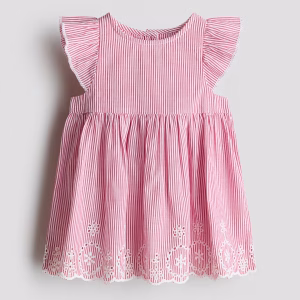 Flutter-Sleeved Cotton Dress