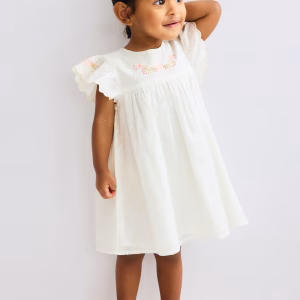 Embroidered-Detail Cotton Dress