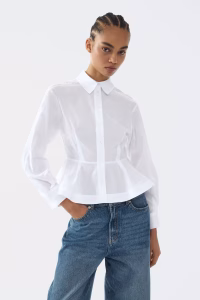 Poplin Peplum Shirt
