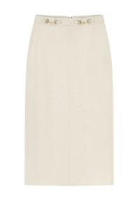 Horsebit Denim Skirt - Neutrals