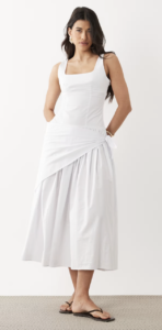 ASOS DESIGN poplin midaxi wrap dress in white