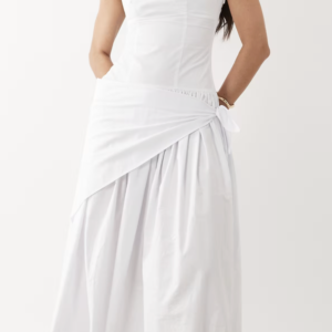 ASOS DESIGN poplin midaxi wrap dress in white