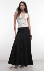 Weekday maxi skirt in black pinstripe