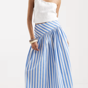 ASOS DESIGN asymmetric dropped waist maxi skirt in stripe