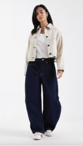 ASOS DESIGN Petite short cotton harrington jacket in black and white stripe