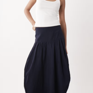 ARKET dropped hem parachute balloon maxi skirt in blue