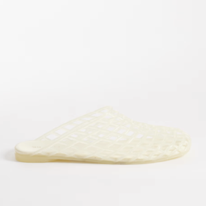 ASOS DESIGN Lennox jelly mules in lemon