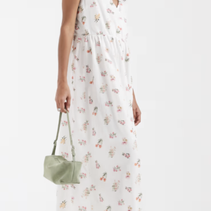 PIECES garden floral cami maxi dress in white