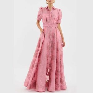 Annette Button Gown Pink