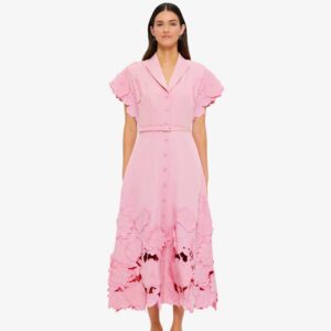 Aubrey Appliqué Shirt Midi Dress