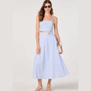 Azzura Striped Midi Skirt Blue stripe