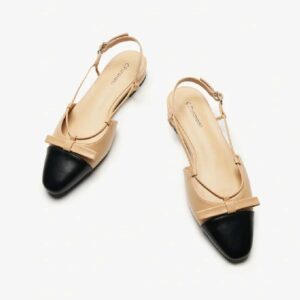Bow Almond Toe Slingback Flats (Lena F)