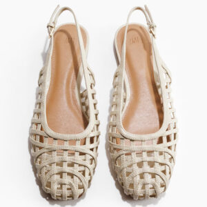 Braided-Look Slingbacks Light beige
