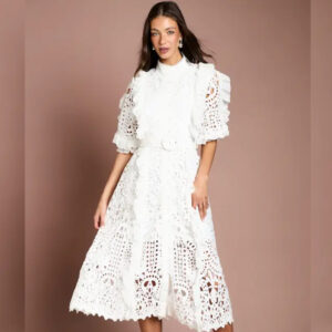 Coast Lace Ruffle Shirt Dress With Tie
