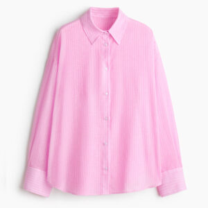Cotton Beach Shirt Pink/pinstriped