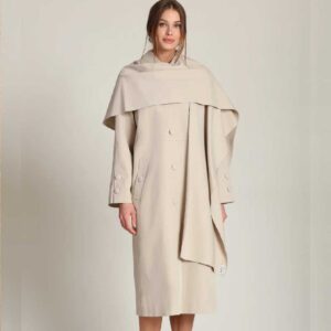 Cotton Blend Scarf Trench Coat