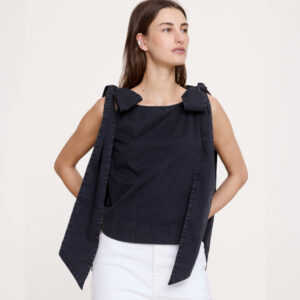 Cotton Bow-Shoulder Top