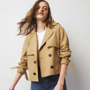 Cropped Trench Coat Cafe Au Lait