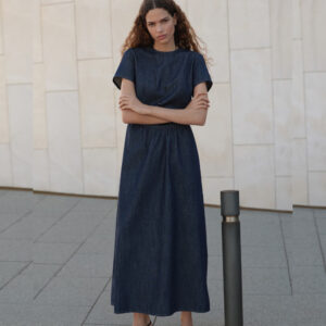 Denim Maxi Dress Dark denim blue