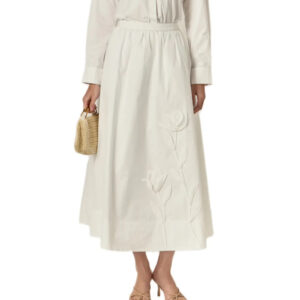 English Factory Floral Appliqué Skirt