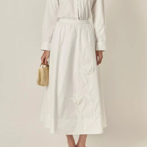 English Factory Women's Appliqued Accent Midi Skirt