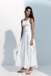 Pleated Cotton Skirt