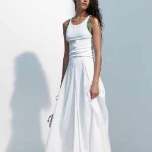 Pleated Cotton Skirt