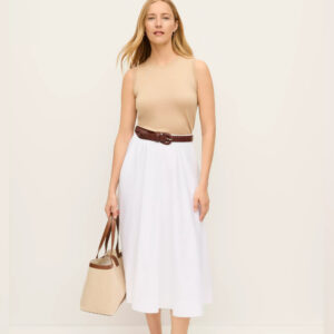 Full Midi Skirt White