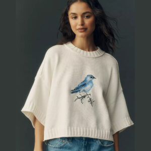 Goldie Cotton Short-Sleeve Sweater