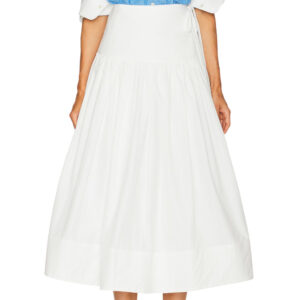 Helsa Midi Wrap Skirt in Tech Poplin