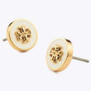 ICON ENAMEL CIRCLE-STUD EARRINGS