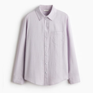 Linen-blend Shirt Light purple