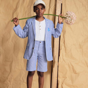 Linen Canopy Stripe Trouser Shorts