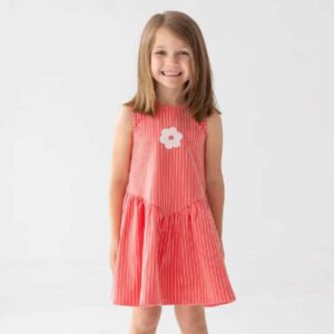 Mabel + Honey Striped Blossom Sleeveless Dress
