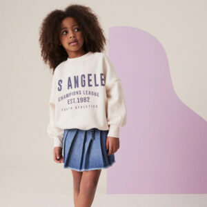 Mid Blue Denim Pleated Skirt (3-16yrs)